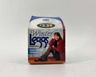 Leggs Winter Ivory Control Top 90s Pantyhose Warm Ribbed Opaques Prop