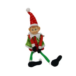 Christmas Pixie Elf Vintage Holiday Santa hat Tree Jingle Bells