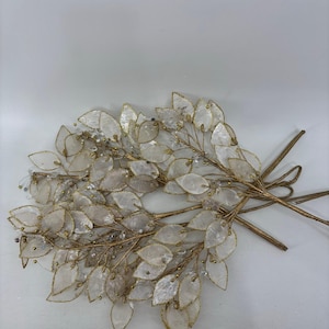 Capiz Shell Golden Wire Dekorativ Guld Blomspray Handgjord