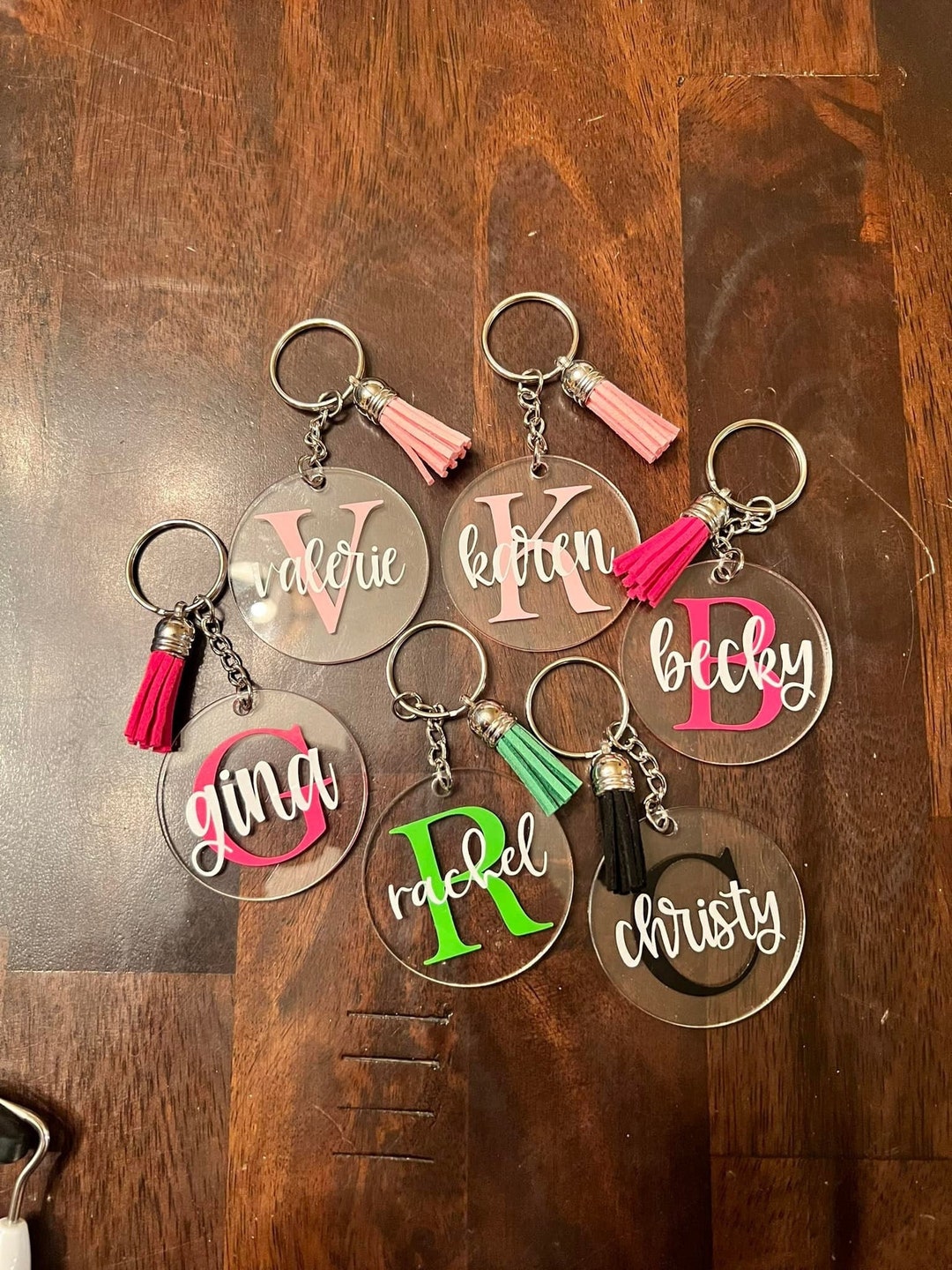 Personalized Acrylic Keychains With Tassel - Etsy