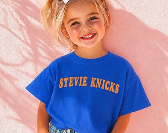 Stevie Knicks Shirt for Kids, Viral Basketball Finals Shirt Toddler and Youth, Celebrity Inspired Shirt, Trendy Girls Graphic Tee Royal Blue