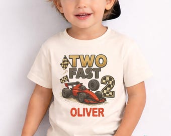 Two Fast Birthday Shirt | Race Car 2nd Birthday, Personalized Racing Tee