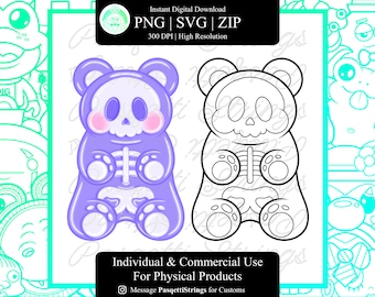Skelton Gummy Bear SVG & PNG File