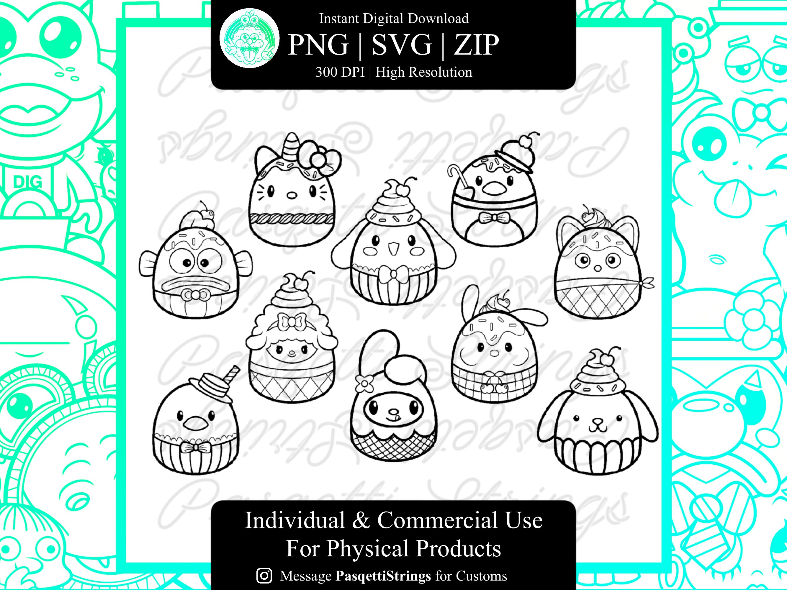 Squishies San Squishies pour salon de crème glacée Fichier SVG