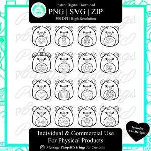 C Bear Squishies SVGs - Nostalgic - Grumpy - Friendship - Good Luck - Cheer