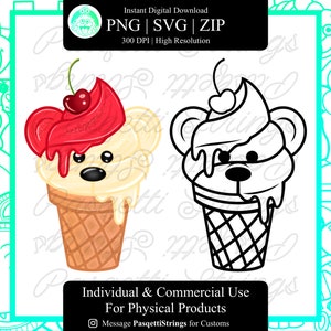 90s Bear Ice Cream SVG & Clip Art