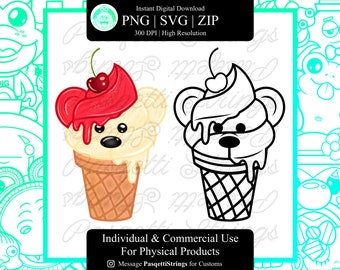 90s Bear Ice Cream SVG & Clip Art