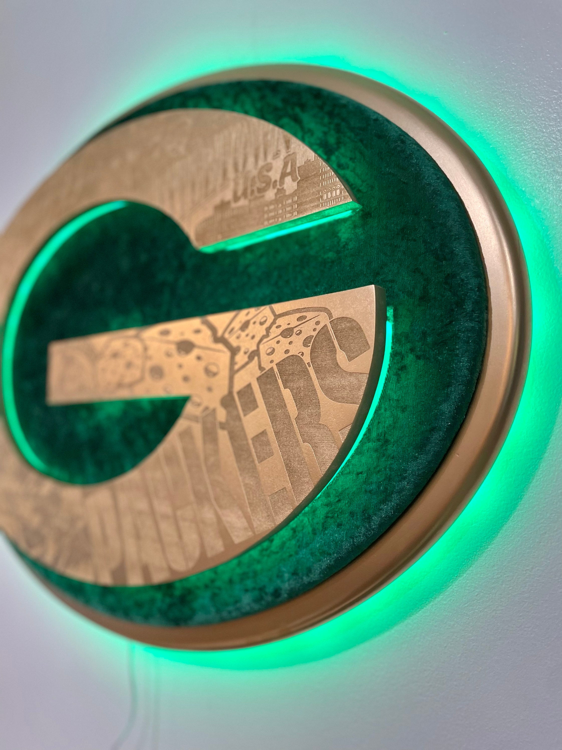 Green Bay Packers Velvet LED Sign Etsy