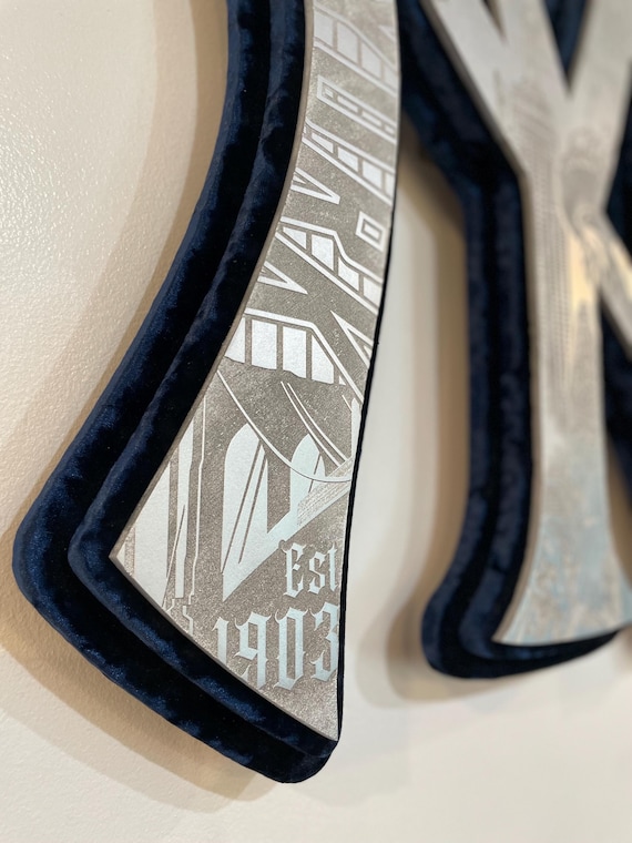 New York Yankees Blue Velvet LED Sign - Etsy