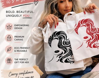 Canvas Tote Bags - powerful woman