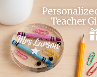 Personalisierte Lehrer Resin Untersetzer | Benutzerdefinierte Name Schreibtisch Dekor