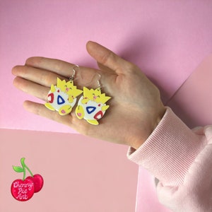 Egg friend earrings  svg cut file NO PHYSICAL ITEM kawaii anime earrings cute glowforge gamer girl misty ash ketchum laser cut jewellery