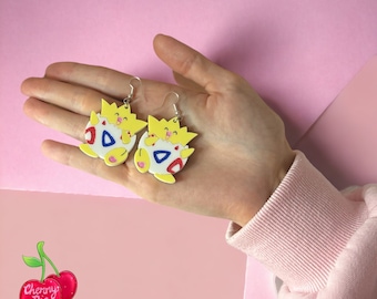 Egg friend earrings  svg cut file NO PHYSICAL ITEM kawaii anime earrings cute glowforge gamer girl misty ash ketchum laser cut jewellery