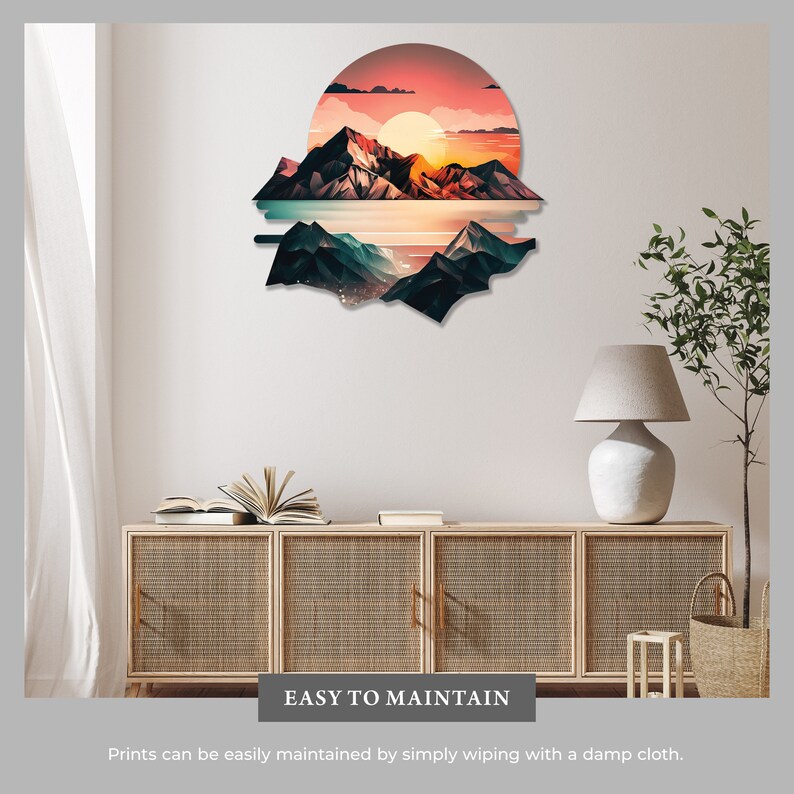 Metal Abstract Mountain Wall Art Sculpture 23x20 but Vary Inches Based