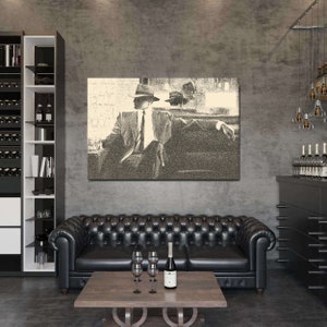 Vintage Mobster Bar Wall Art Decor For Man Cave Basement - Premium Aluminum Metal Material - Large Artwork For Men - 3 Sizing Options