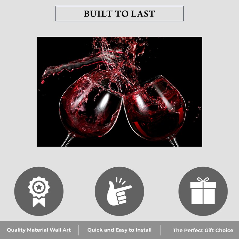 Wine Glasses Wall Art Kitchen and Dining Room Wall Decor Etsy