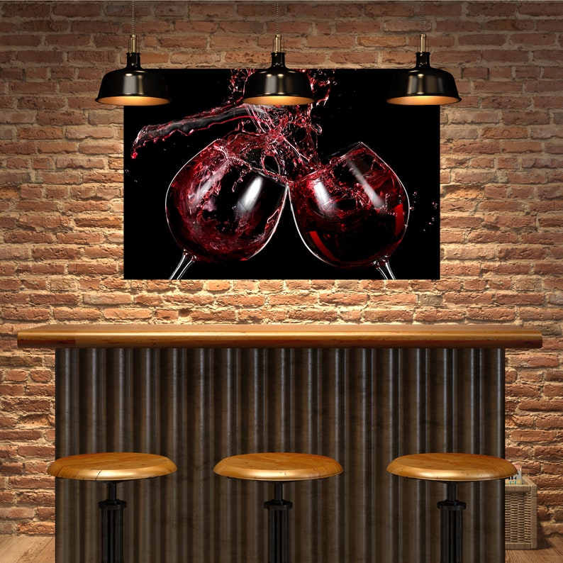 Wine Glasses Wall Art Kitchen and Dining Room Wall Decor - Etsy