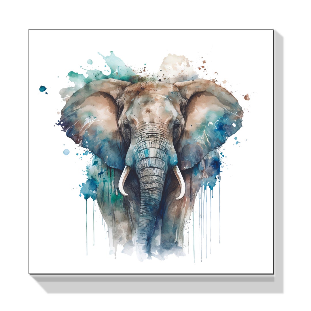 Elephant Wall Art Painting Abstract Safari Animal Wall Decor for Living ...