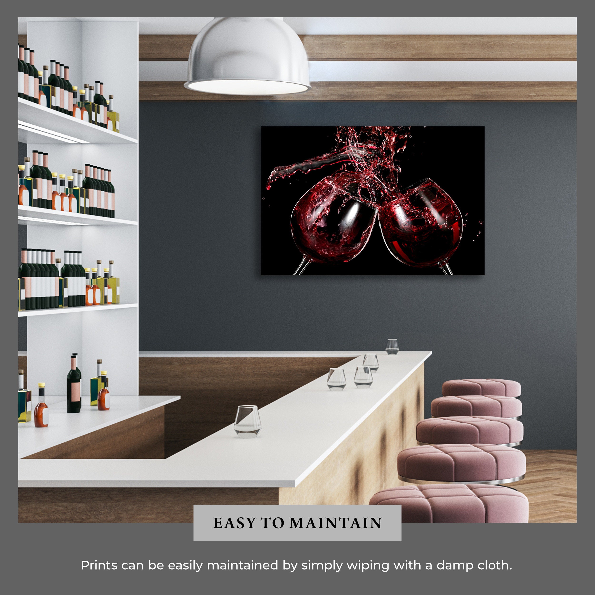 Wine Glasses Wall Art Kitchen and Dining Room Wall Decor Etsy