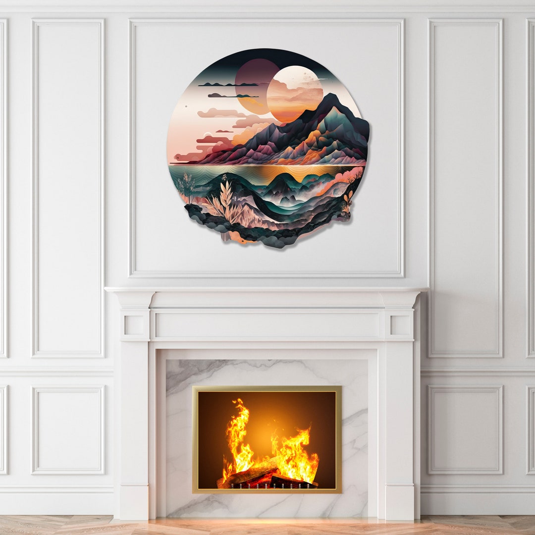 Metal Abstract Mountain Wall Art Sculpture 23x20 but Vary Inches Based ...