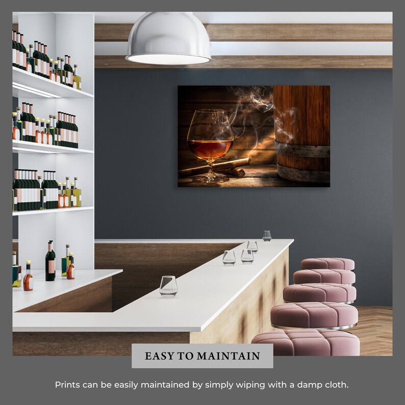 Whiskey and Cigar Large Wall Art for Bar Wall Decor for Man Etsy