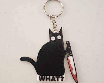 Murder Knife Cat Keychain / Backpack Charm