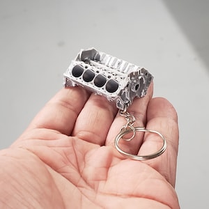 V8 Chevy engine keychain