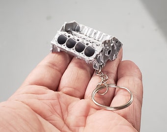 V8 Chevy engine keychain