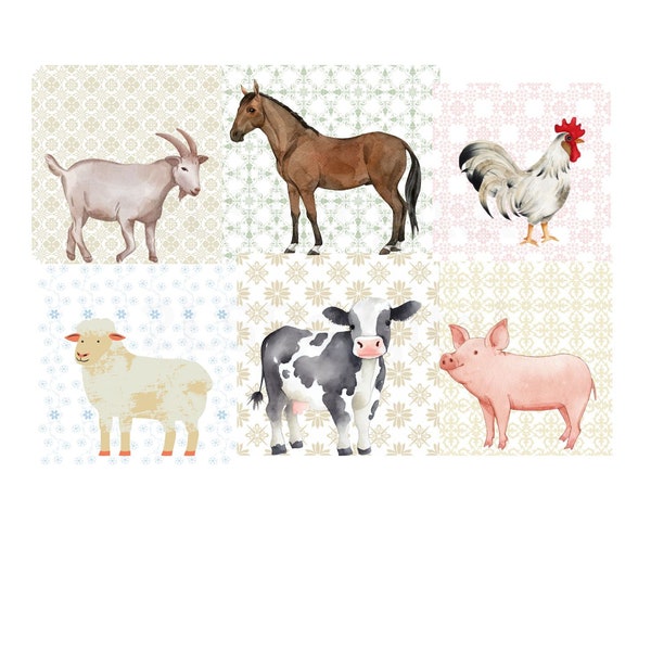 Horse, cow, sheep, goat, rooster chicken, pig western PNG, cowgirl, farm animals, country living, PDF, JPG sublimation design, t-shirts, mug