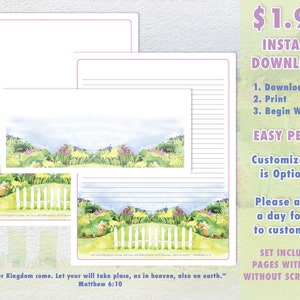 Tema del Reino 3 Mateo 6:10 (con y sin escritura - 5 piezas en total) Papelería descargable de JW