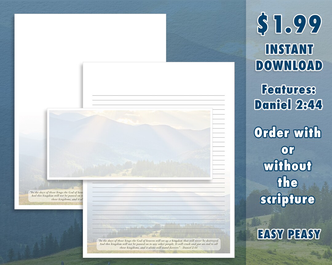 Daniel Scripture Template Kingdom Theme 1 Daniel 2:44 (with and Without Scripture - 5 Pieces ...