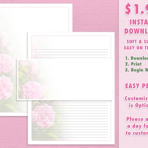 Juego de papelería descargable de JW con diseño de rosal rosa