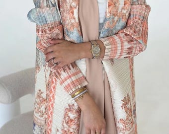 Micro-Pleated Luxury Printed Abaya 8 Colors