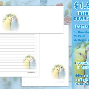 Pájaros encantadores - Papelería de descarga instantánea de JW