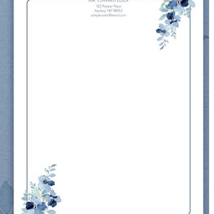 INSTANT Download JW Blue Spring Flowers Letter Writing Stationery Set INSTANT Download JW Blue Spring Flowers Letter Writing Stationery Set