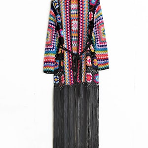6色（S～5XL）フリンジ付きクロシェボヘミアンカーディガン