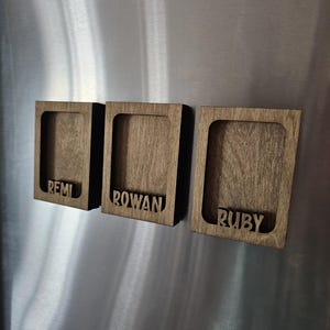 Personalized Wood Kids Wallet Size School Picture Frame, Refrigerator Magnet/School Photo/Name Frame