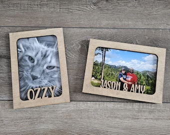Personalized Wood 4x6 Magnetic Picture Frame, Custom Refrigerator Magnet, School Photo, Name Frame
