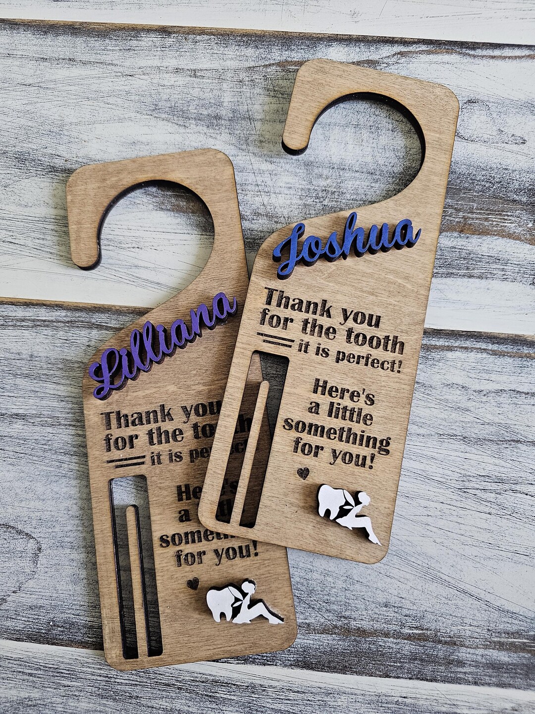 Personalized Custom Tooth Fairy Door Hanger, Engraved Tooth Keepsake ...