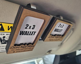Personalized Wood Car Visor Clip On  Photo Frame/Wallet Size Frame/Drive Safe I Love You Engraved Frame, Gift for Mom, Dad, Grandparents