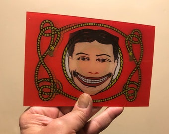 CONEY ISLAND SOUVENIR 3-D Animierte Linsenförmige Postkarte Zooming Steeplechase Gesicht