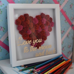 Personalised Flower Shadow Box Frame, Birthday gift, anniversary gift, personalised message, Mother’s Day gift, Valentines day