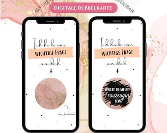 Tarjeta rasca y gana digital preguntas de dama de honor/padrino, preguntas tarjeta rasca y gana padrino/madrina, idea de regalo padrino/padrino/madrina, vídeo