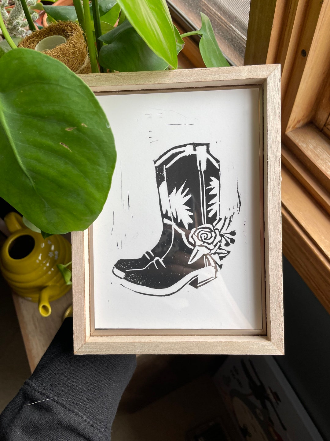 Shadow Box Cowboy Boot Print Etsy