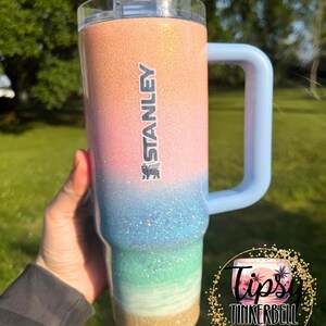 RTS Stanley Protour 30 oz Pastel Beach Glitter Tumbler bild 1
