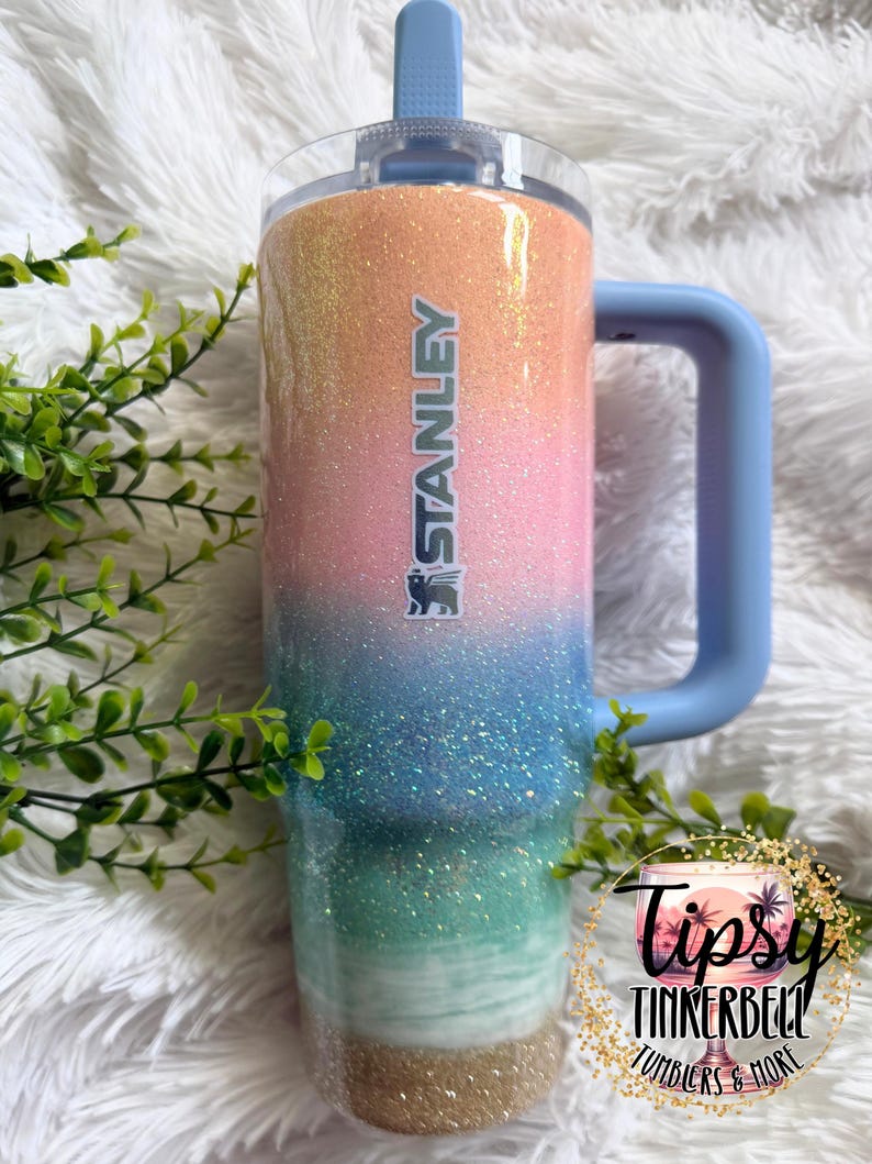 RTS Stanley Protour 30 oz Pastel Beach Glitter Tumbler bild 7