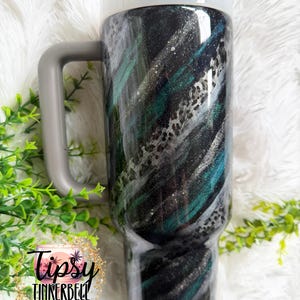 RTS Stanley Quencher 40 oz Leopard Print, Mica Swirl, and Glitter Tumbler bild 8