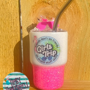 Epoxy Glitter Girls Trip Shot Glass Tumbler, 3 oz, Free Personalization