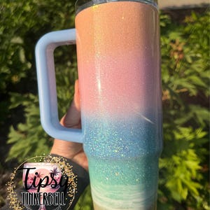RTS Stanley Protour 30 oz Pastel Beach Glitter Tumbler bild 4