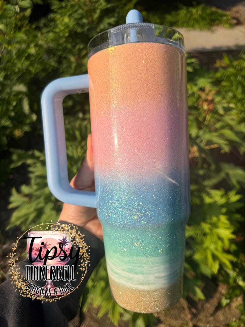 RTS Stanley Protour 30 oz Pastel Beach Glitter Tumbler bild 4